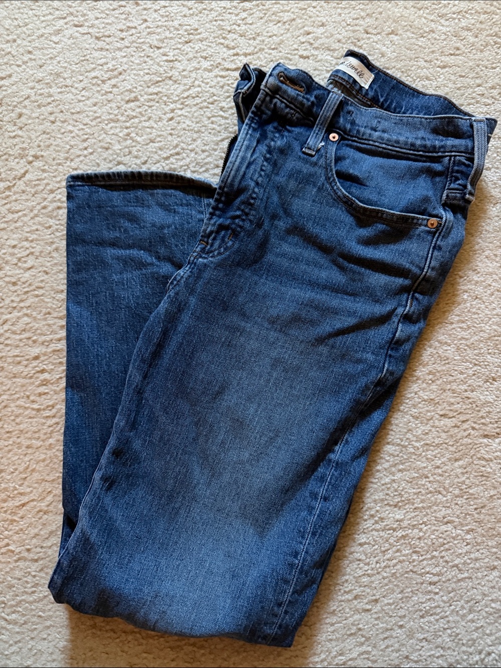 Madewell Women's Dark Blue Jeans - Classic Vintage Fit